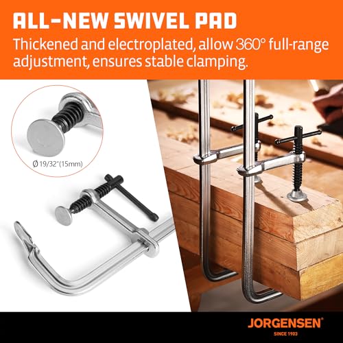 Jorgensen 12-Inch Light-Duty Drop Forged Steel Bar Clamps, 2-Pack - size: 12 Inch