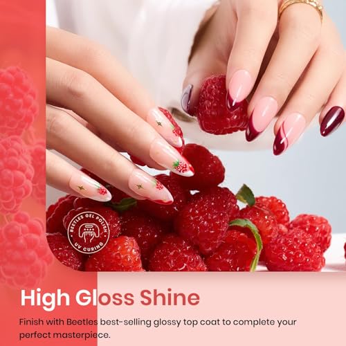 Beetles Gel Polish Set, 6 Pcs Burgundy Red Purple Brown Nail Gel Polish Kit - color: A - Creme | Raspberry Sorbet