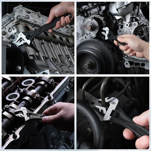 WORKPRO 4-Piece Adjustable Wrench Set, 6"-12", Cr-V Steel, Black Oxide - color: Black, size: 6 & 8 & 10 & 12 inch