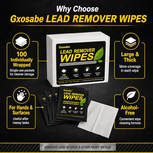 Lead Cleaning Wipes, 100 Individually Wrapped, Alcohol-Free, 7.9 X 5.5 inch
