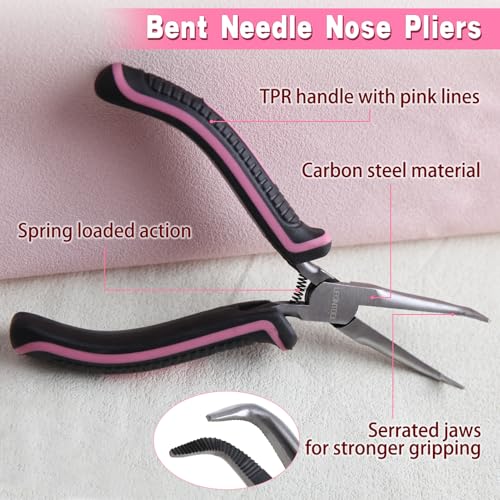 5 Inches Mini Bent Needle Nose Pliers with Serrated Jaw, Soft Grip - style: Bent Needle Nose Plier Serrated Jaws