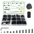 400Pcs M5 Countersunk Flat Head Phillips Machine Screws Assortment Kit, Nuts Washers with Screwdriver, M5x6/8/10/12/16/20/25/30mm for Electronics & Machinery - size: M5-400Pcs