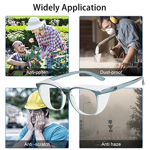 Safety Glasses for Men Women Nurses Anti Fog Stylish Fashion Comfortable Goggles with Side Shields Eye Protection for Adult - color: Dark Blue