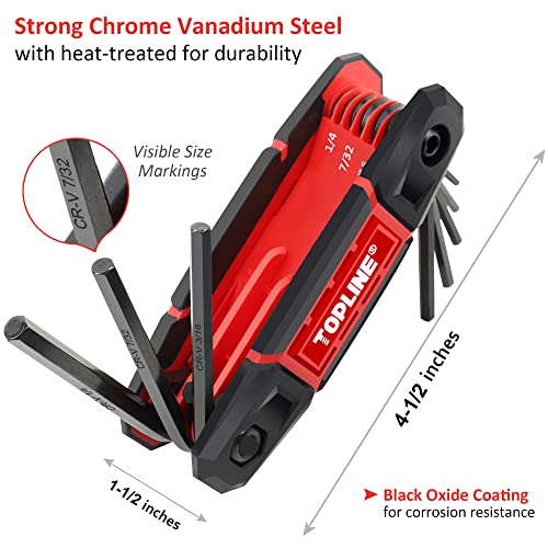 Topline 25-Piece Folding Allen Wrench Set, Portable Allen Key Set