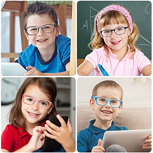 ALWAYSUV Kids 2 Pack Safety Glasses Anti Fog Goggles Blue Light Blocking Glasses Clear Lens Protective Eyewear 5-12 Ages - color: Black+blue