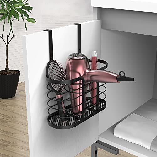 YIGII Hair Tool Organizer, Cabinet Door Storage Basket, Bathroom, Black - color: Black