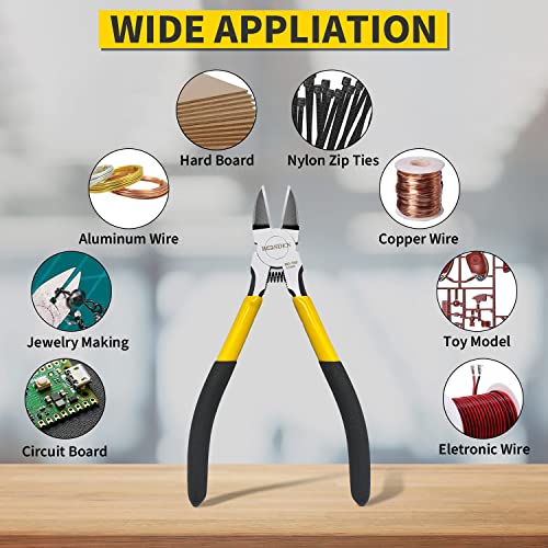 BOOSDEN Wire Cutter 6.5 inch Cutting Pliers Diagonal Cutter Snipper 2 Pack - size: 6.5"- 2 Pack