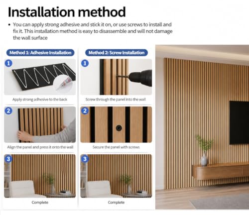 5 Pcs Wood Slatwall Panels Large Acoustic Panels for Wall 47.2 x 23.6 x 0.4 Inch Soundproof Sound Dampening Wood Veneer Sound Absorbing Wall Panel for Bedroom Home Studio Office (Teak) - color: Teak