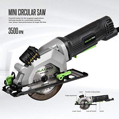 GALAX PRO 4Amp 3500RPM Circular Saw with Laser Guide - style: 4.0A Corded Circular Saw