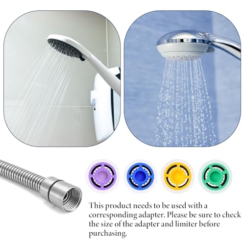 4 Pcs Shower Head Flow Restrictor, 1.2/1.5/1.8/2.0 GPM Shower Head Water Saver Plastic Flow Restrictor for Showers Heads, Water Saver Faucet Adapters Limiter Pressure Reducer for Bathroom Toilet