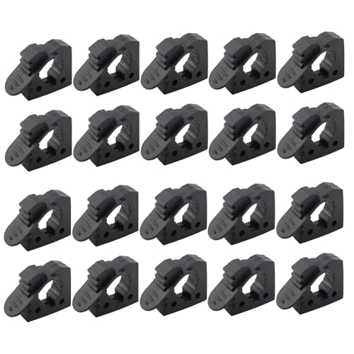 Quick-Release Clamp Mount Rubber Clamp Grip for 1/7'' to 1-3/7'' Diameter Tools and Equipment Used on Off-road vehicle, UTV, ATV, Van, Trucks, Boat & Train- 20 Pack - size: 20 Pack