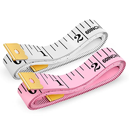 iBayam Pink Measuring Tape, Double Scale Sewing Measuring Tape, Fabric Body - color: Pastel Pink, White