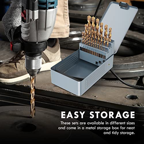 29Pcs(1/16"-1/2") Cobalt Drill Bit Set M35 HSS Jobber Length - size: 29pcs, 1/16"-1/2"