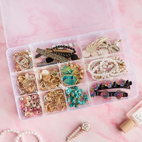 Mauproy 15 Grids Large Plastic Organizer Box with Adjustable Dividers - style: Large 15 Grids