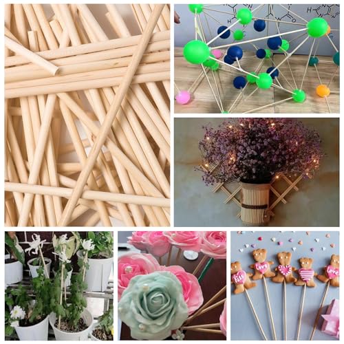 Kang&Chang 3/8 x 16 Inch Birch Dowel Rods, Round Hardwood Sticks, 15 Pack - size: 3/8" x 16" - 15 PCS
