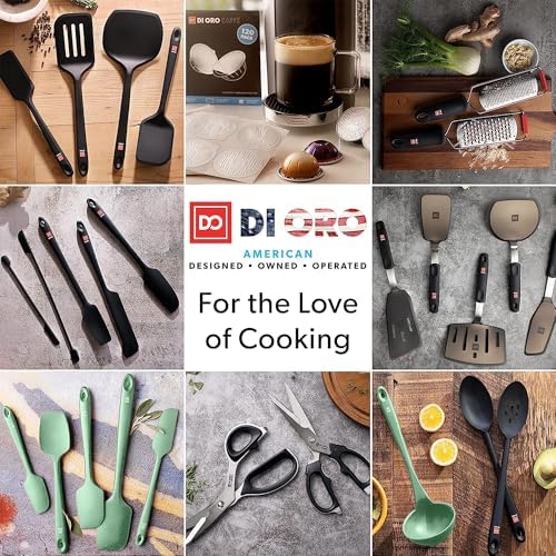 DI ORO Silicone Spoonula - Spoon Spatula, 600F Heat Resistant, Black - color: Black