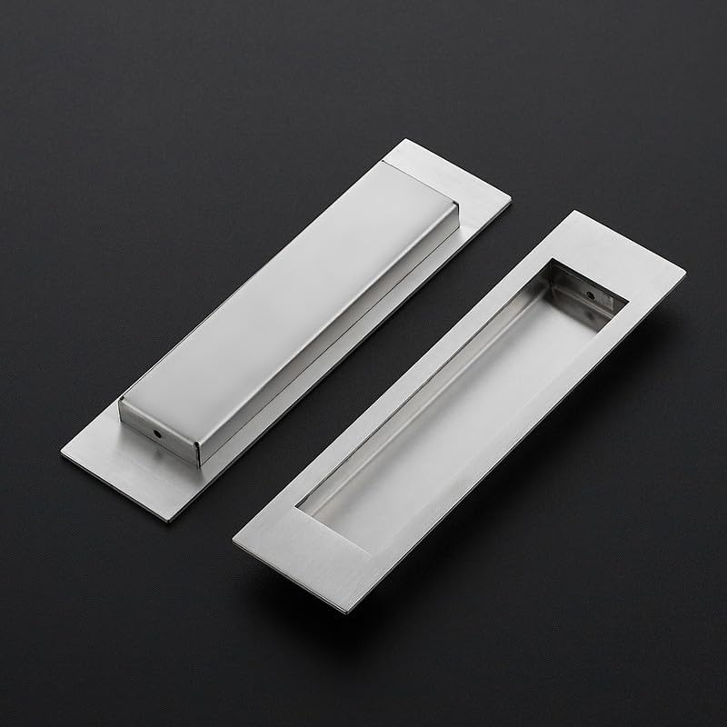 Ravinte 4 Pack Brushed Nickel Sliding Closet Door Handles, 8in Length - color: Brushed Nickel, size: 202mm