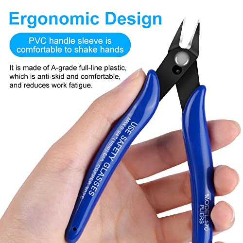 Ainiv Wire Cutters, Spring-loaded Side Cutters Flush Cutters, Diagonal Cutters Precision Side Cutters, Diagonal Cutting Pliers in CRV Steel, Heavy Duty Cutting Pliers for Electrical, Homes - color: Wire Cutter-1pcs, size: 1pc