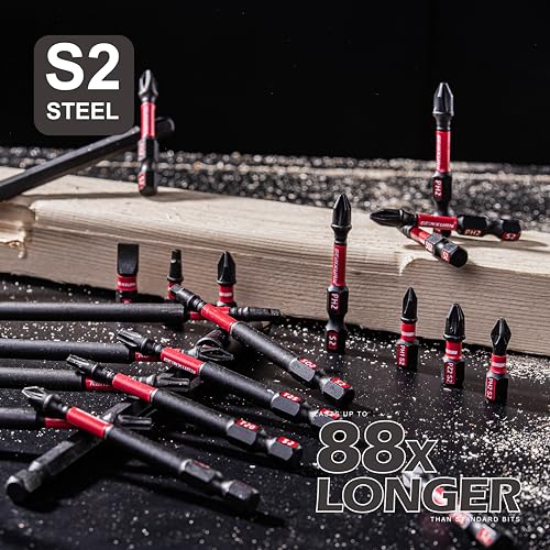 GEINXURN Impact Tough Magnetic Mixed 45Pack Insert Driver Bits, S2 Alloy Steel Screwdriver Power Bits Set with 1Pcs Impact Magnetic Bit Holder - size: MIXED-45PC