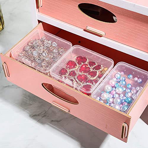 Jetec 6 Pieces Small Clear Plastic Storage Box, 2.5 x 2.5 x 1.6 Inch - size: 2.5 x 2.5 x 1.6 Inch
