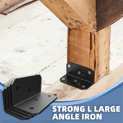 4"x2" Steel Corner Braces, L Brackets for Wood Furniture - size: （15PCS） Black
