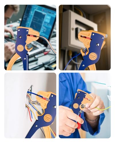 VCELINK Wire Stripper and Cutter, Quick Strip Automatic Wire Stripper - color: Blue