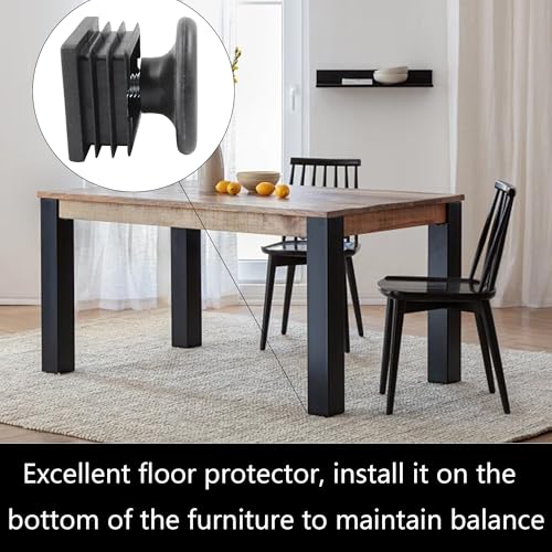 8Pcs Adjustable Leveling Feet 38 x 38mm Square Insert Kit Furniture Glide Leveler, Leveling Screw Leg for Cabinets Sofa Tables Chairs Raiser, Black - size: 38x38mm
