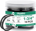 OURU 1-3/4 Inch Cable Clamps, Rubber Coated Insulated Clamps, 10pcs, 45mm - size: 10pcs - 1-3/4"