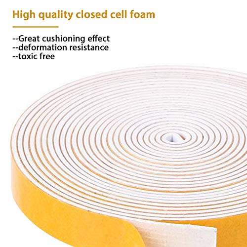 Thin Foam Weather Stripping 1/2in Wide X 1/16in Thick - 2 Rolls - size: 1/2"(W) x 1/16"(T) x 26'(L)