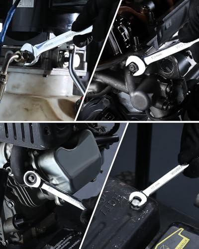 WORKPRO 10 mm Ratcheting Combination Wrench, Mirror Polish Chrome Plating - size: 10 mm, style: Mirror Polish