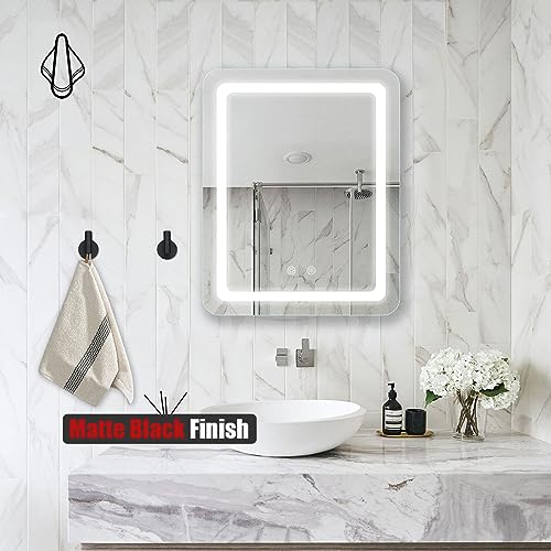 JQK Self Adhesive Towel Hook Black, No Drill Stick on Coat Robe Clothes Wall Hook for Bathroom Kitchen Garage 2 Pack, 304 Stainless Steel Matte Black, ATH110-PB-P4 - color: Matte Black, size: 4 Pack