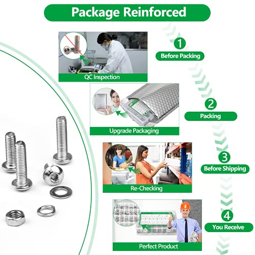 1440Pcs Screw Assortment Kit, M2-M5 Stainless Steel Hex Button Cap Bolts - size: SS M2 M3 M4 M5 1440pcs 2