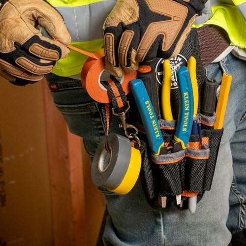 Klein Tools 5240 Tool Pouch, Tradesman Pro Maintenance Tool Pouch with 9 Pockets, Tape Thong, 2-Inch Tunnel Loop, Great Electrician Holster - style: Small Pouch