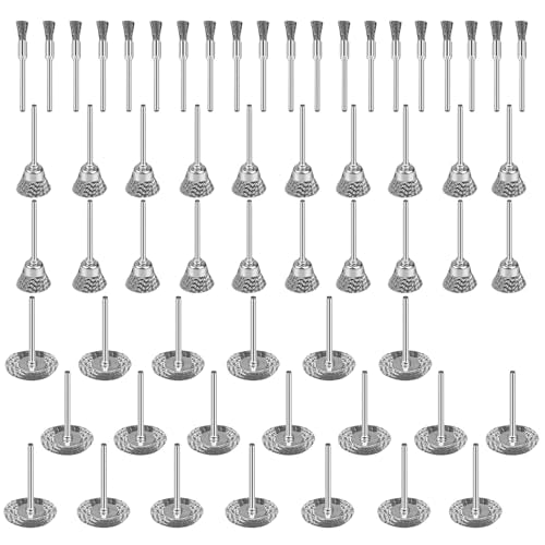 60Pcs Wire Brushes Set, 3 Shape Steel Wire Wheels