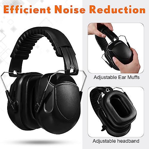 Yunsailing Noise Reduction Headphones NRR 28dB Hearing Protection Ear Muffs Protection Headphones for Shooting Construction - color: Black