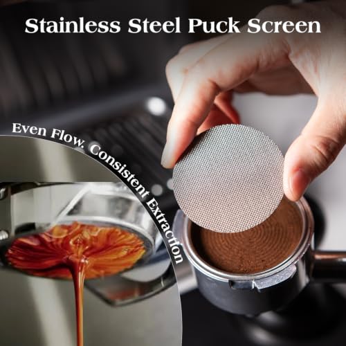 7 PCS 58mm Espresso Accessories Kit: Espresso Tamper, Coffee Distributor, Puck Screen, Dosing Funnel and WDT Tool Espresso Machine Accessories, Professional Espresso Tools - size: 58mm Fits Breville Dual Boiler/Oracle/Gaggia/E61
