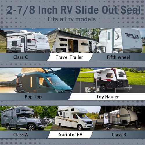 2-7/8 Inch RV Slide Out Seal, Rubber Weather Stripping Wiper(15Ft) - color: 2-7/8", size: 15 Feet