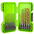 Greenworks 22 PC Titanium Twist Drill Bit Set, 135° Tip High Speed Steel, Ideal Drilling in Wood/Cast Iron/Aluminum Alloy/Plastic/Fiberglass - size: Tool Only(22-Piece Accessories)