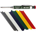 June Gold 2.8 mm Deep Reach Metal Carpenter Pencil, 36 Refills, 6 Colors