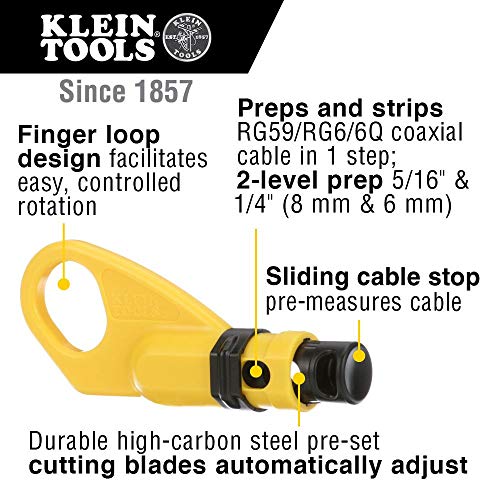 Klein Tools VDV110-061 Radial Cable Stripper, Coaxial Cable Stripper - style: COAX Prep Tool