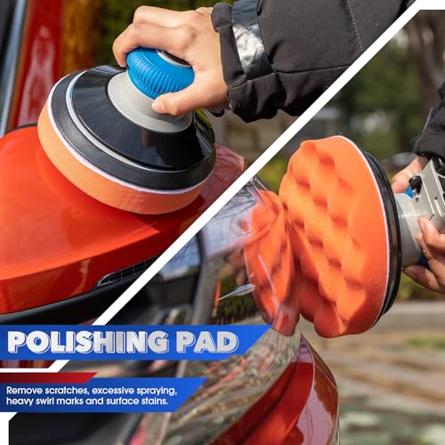 6" Air Sander Kit - Garage-Ready Dual Action Tool, Car Detailing & Woodworking Hero | Palm-Sized Power w/Free Tool Kits - color: Black, size: 6 inch
