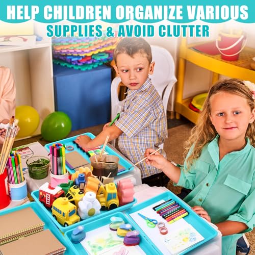Maitys 15 Pack Plastic Art Trays 12 x 16 Inch Sensory Trays, Mint Green - color: Mint Green
