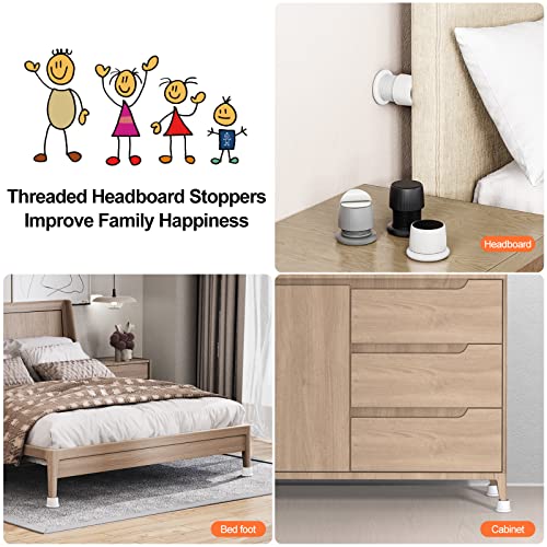 Stick on Headboard Wall Potector 1.6-2.6 inches Adjustable -Black 2 Pcs - color: Black - 2 Pcs