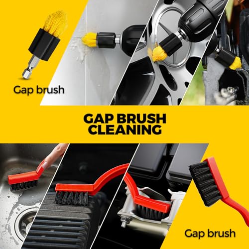 Holikme 22Pack Drill Brush Attachments Set, Scrub Pads & Sponge, Buffing Pads, Power Scrubber Brush, Car Polishing Pad Kit,Wax Applicator Pad,Car Cleaning Kit,Cleaning Supplies,Masonry Brushes,White - color: White