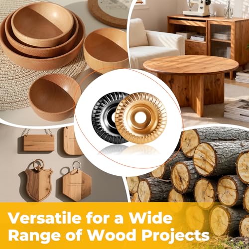 15-Piece Wood Carving Disc Kit for 4"-4.5" Angle Grinders, 5/8" Arbor, Complete Set for Shaping, Grinding & Sculpting Wood, Metal, Resin