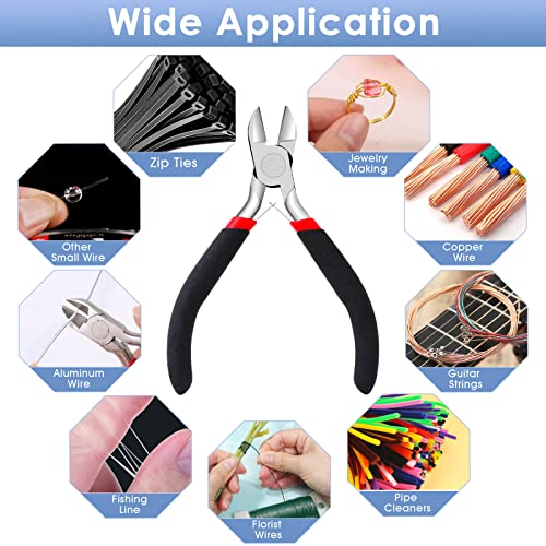Wire Cutters, Small Side Cutters for Crafts, Flush Cutting Pliers for Jewelry Making, Floral Wire Cutters for Artificial Flowers, Zip Tie Cutters for Cable Tie, Wire Cutting Tool for Guitar Strings - style: Side Cutter Pliers