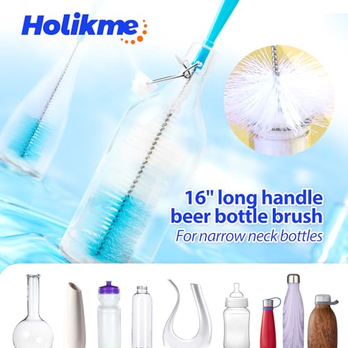 Holikme Bottle Brush Tube Cleaning Lab Set with Long Handle,Green - color: Green