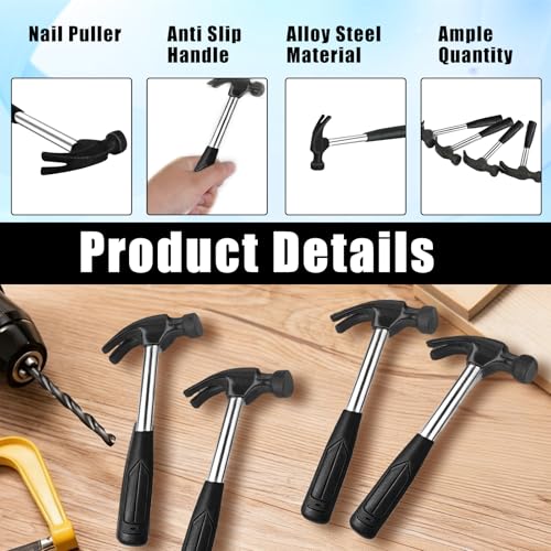 44 Pcs Claw Hammer Bulk with Soft Rubber Handle Multifunction Mini Sledge Lightweight Camping Tools Small Stubby Hammers for Kids Home Jewelry Making Woodworking Craft DIY