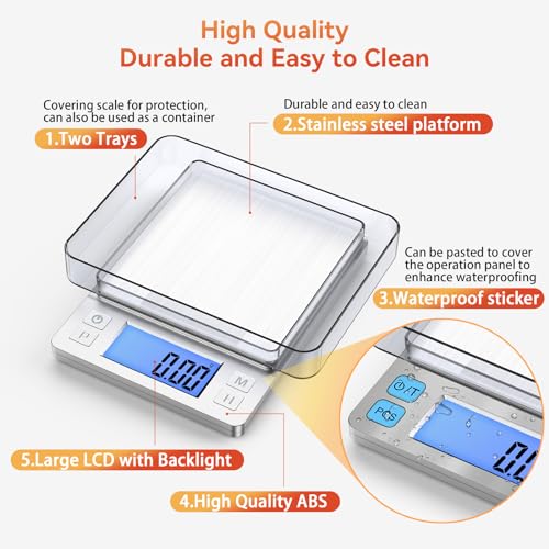 BOMATA 0.01g Small Digital Gram Scale, Upgraded 1kg Jewelry Scale - size: 0.01g/1kg Silver