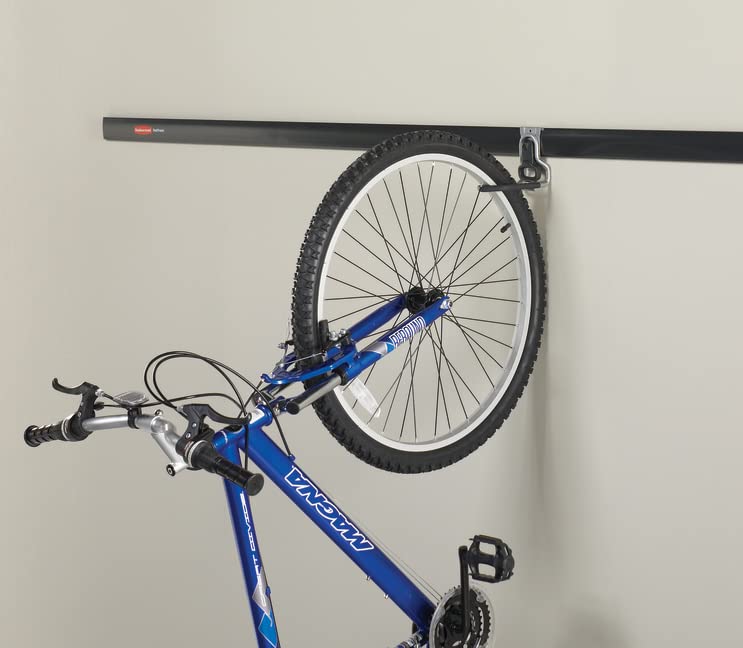 Rubbermaid FastTrack Garage Organization System Vertical Bike Hook Black Holds up to 50 Pounds Wall Mount and Heavy Duty Garage Hanger for Bike Storage - style: Bike Hook